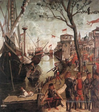 L’arrivée des pèlerins à Cologne Vittore Carpaccio Peinture à l'huile